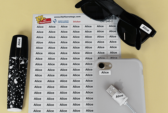 My Nametags Ministickers for phone chargers and general equipment