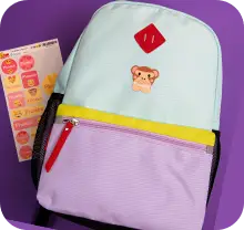 Name label on school bag